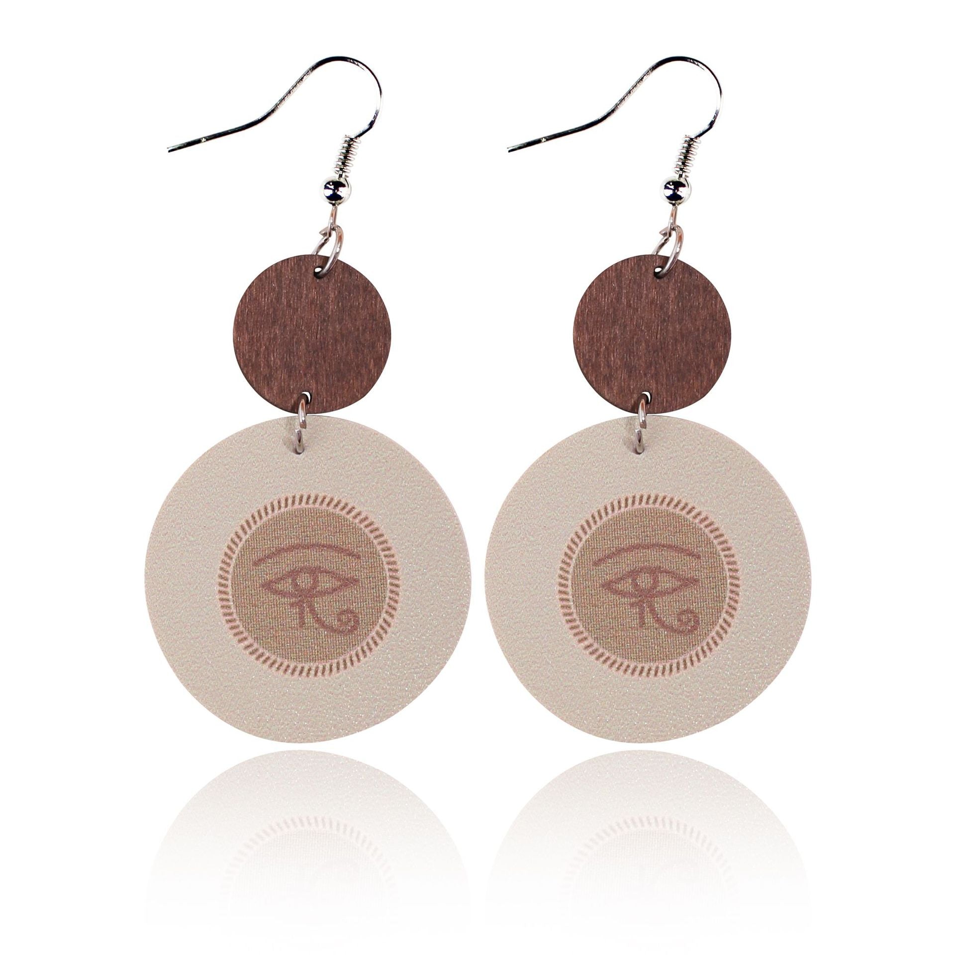 Wholesale Thanksgiving Pumpkin Western Leopard Print Sunflower Eyes Round Leather Wood Block Earrings